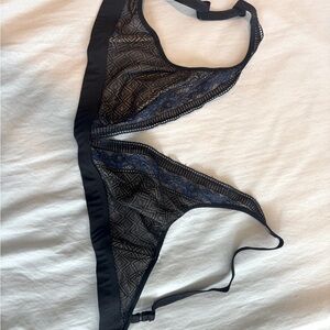 Triumph Black and Blue Lace Bra/Bralette,not padded